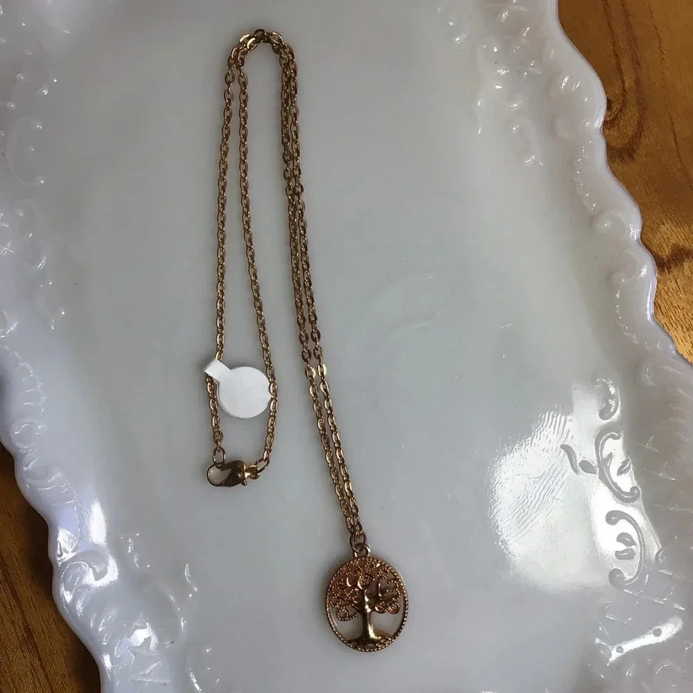 Tree of Life Rose Gold Necklace - 17”